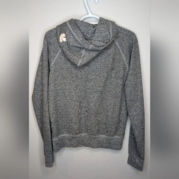Roots Grey Salt & Pepper Logo Hoodie Women Small - Picture 2 of 7